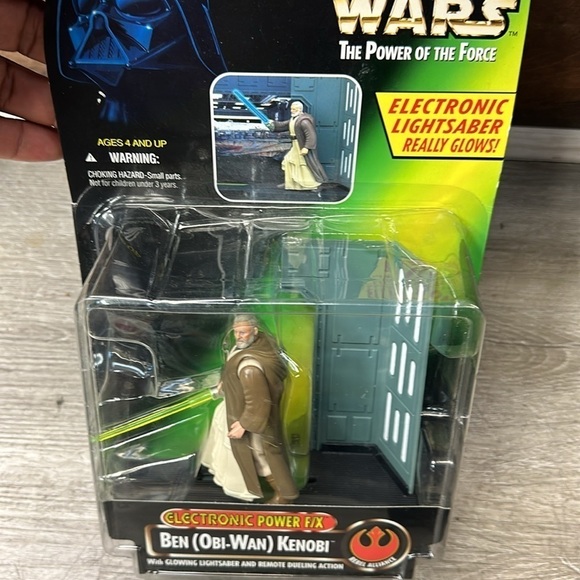 Star Wars, POTF2 Electronic Power F/X Obi Wan Kenobi C7/8+Glowing Lightsaber - Picture 3 of 6